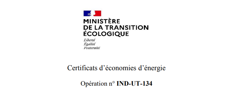 CEE certificat d’économies d’énergie n° IND-UT-134